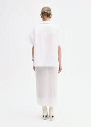 Boxy Short Sleeve Shirt in Cotton Poplin - White - CO Collections